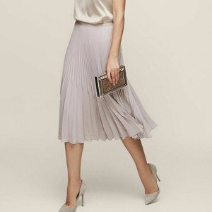 Reiss Rosie Pleated Midi Skirt in color Steel | US Size  10